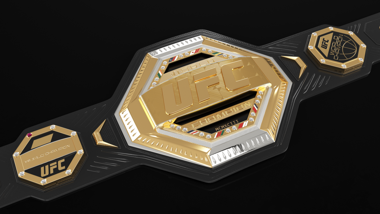 UFC Legacy Championship Belt Lies on Floor 3D
