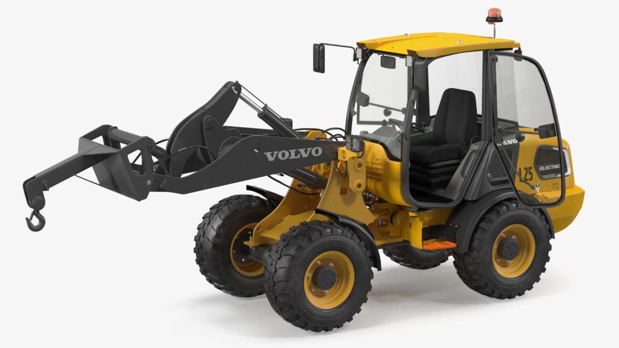 Volvo L25 Electric Loader with Material Handling Arm Rigged 3D model