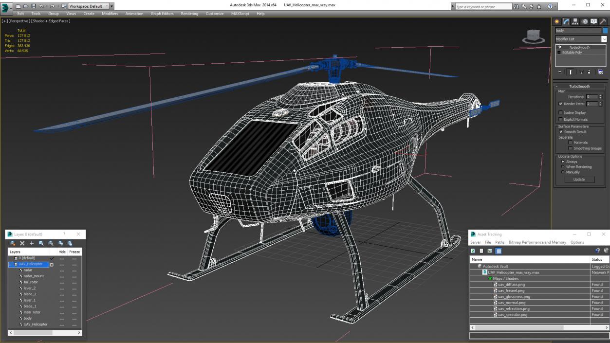 UAV Helicopter 3D model