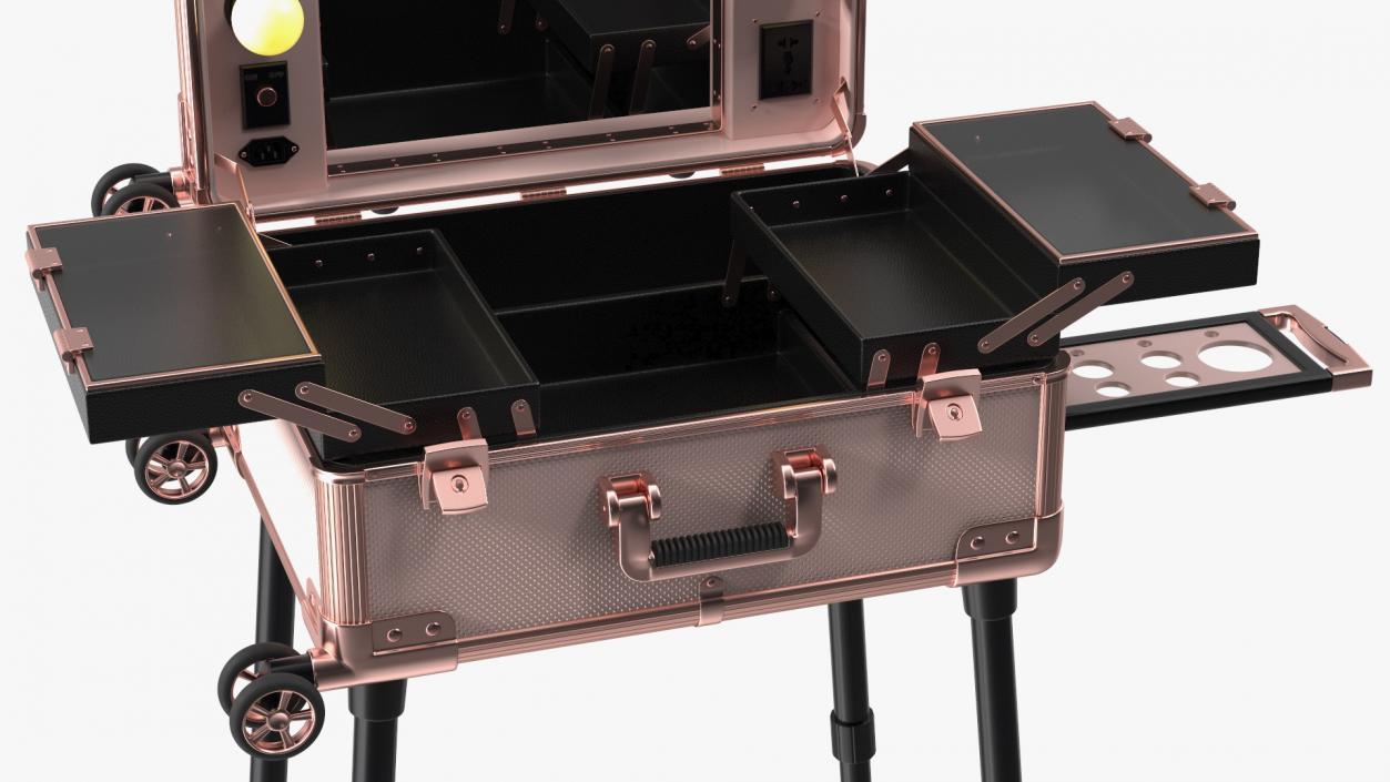 3D Professional Makeup Trolley with Light Pink model