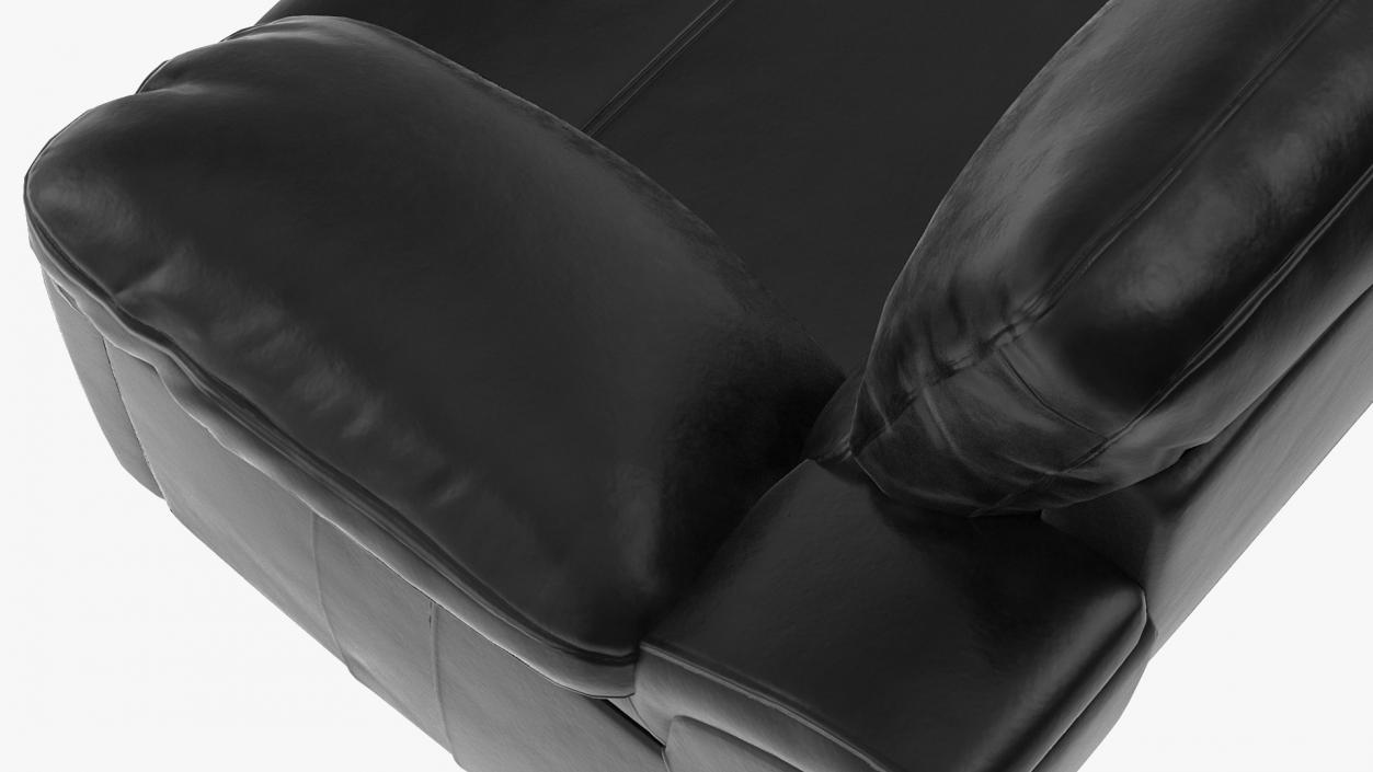3D Black Leather Sofa model