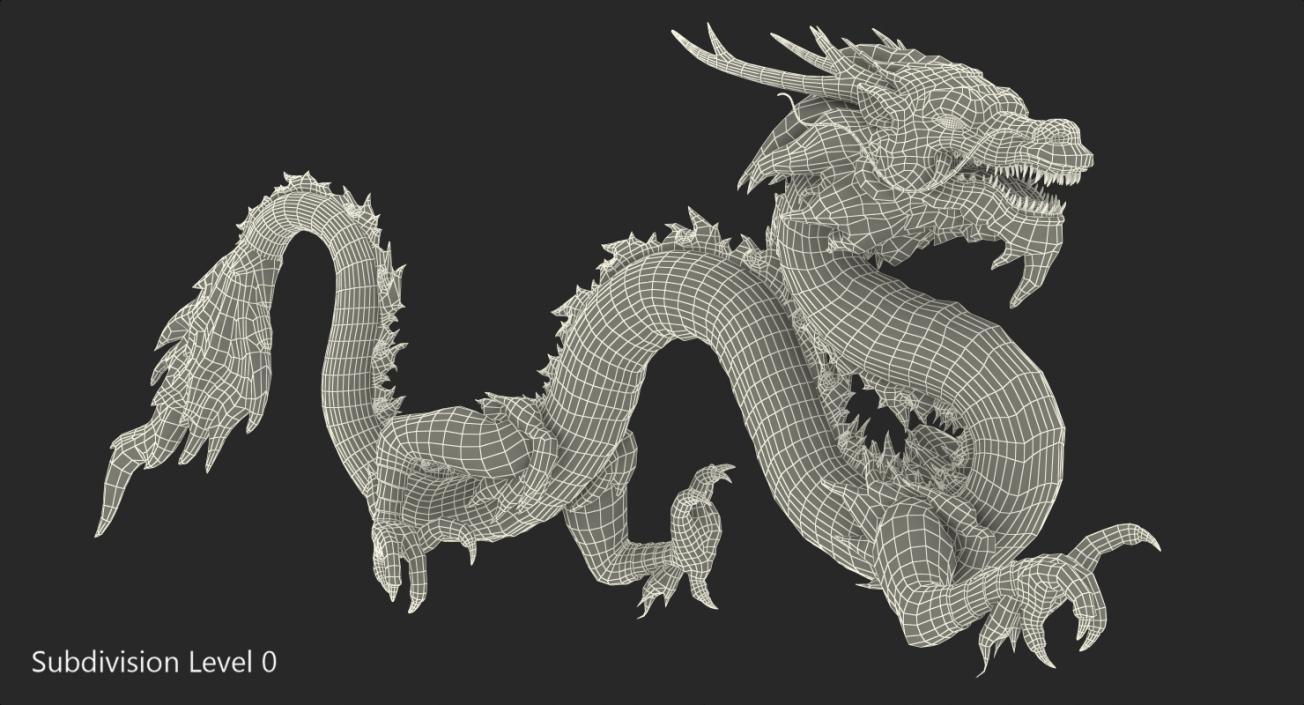 3D model Colorful Chinese Dragon Rigged