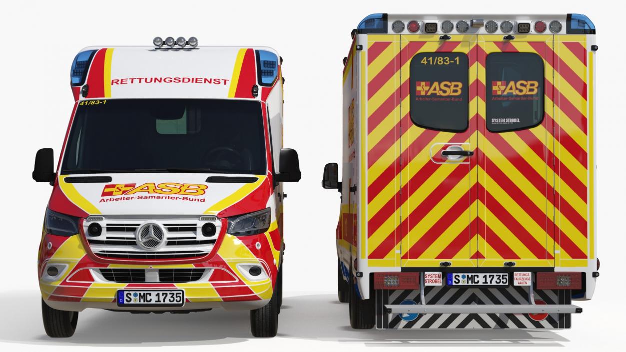 ASB Mercedes Sprinter Ambulance Simple Interior 3D