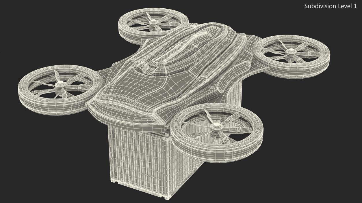3D model Heavy Duty Cargo Quadrocopter Drone
