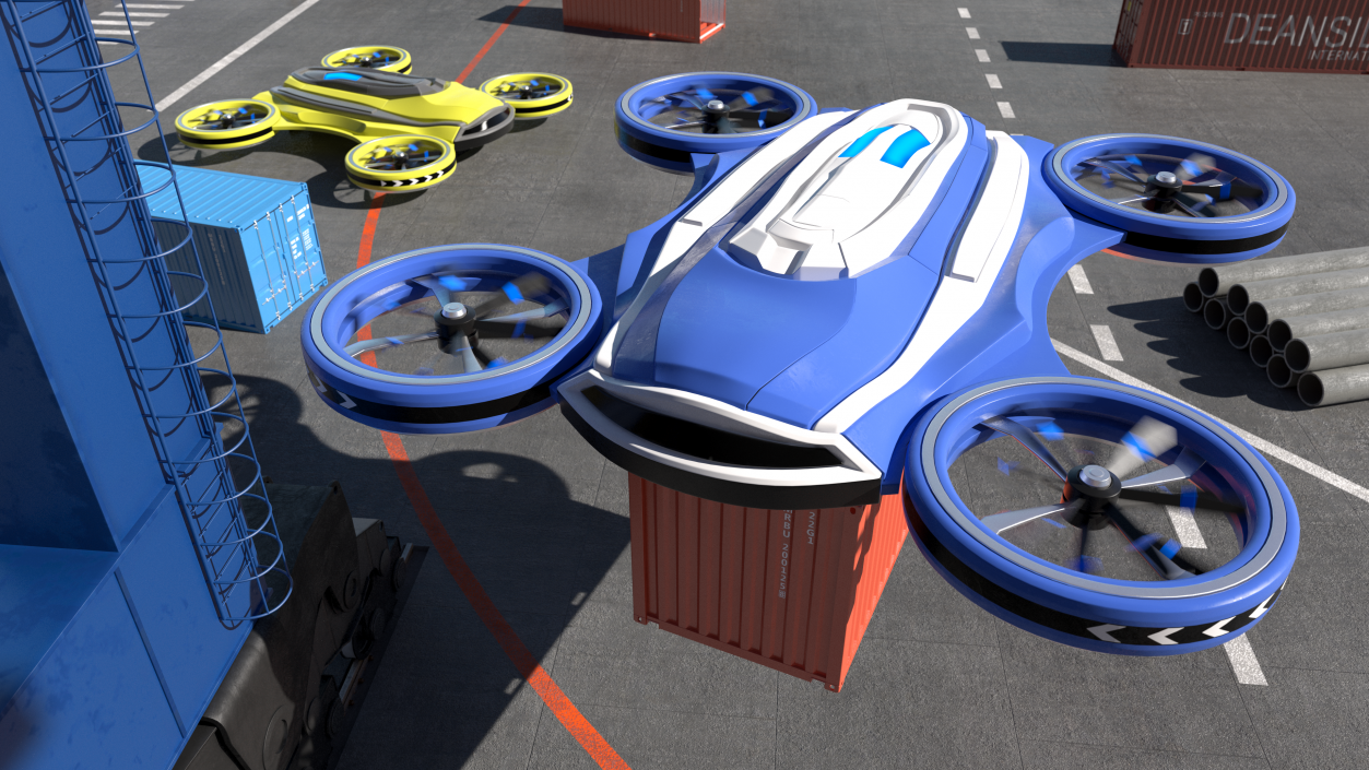 3D model Heavy Duty Cargo Quadrocopter Drone