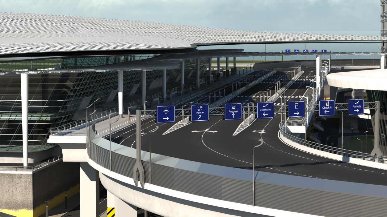 3D Airport Infrastructure With Aircraft
