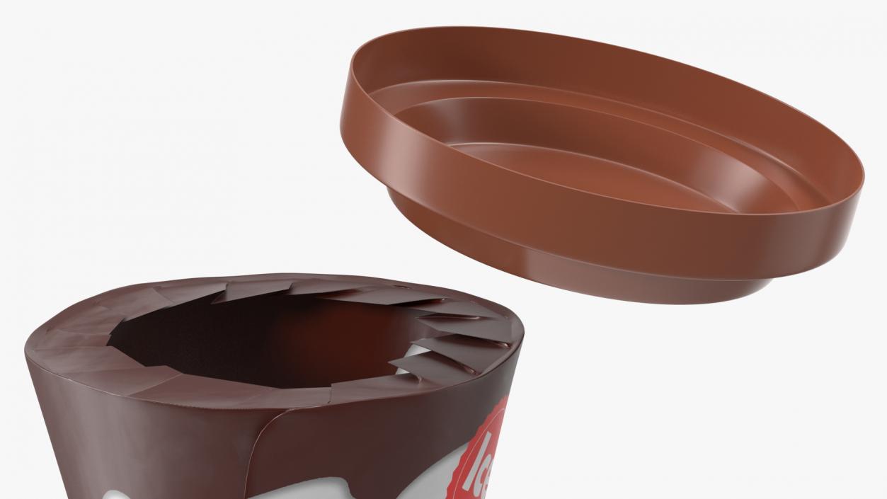 3D model Cone Ice Cream with Cap Mockup Chocolate