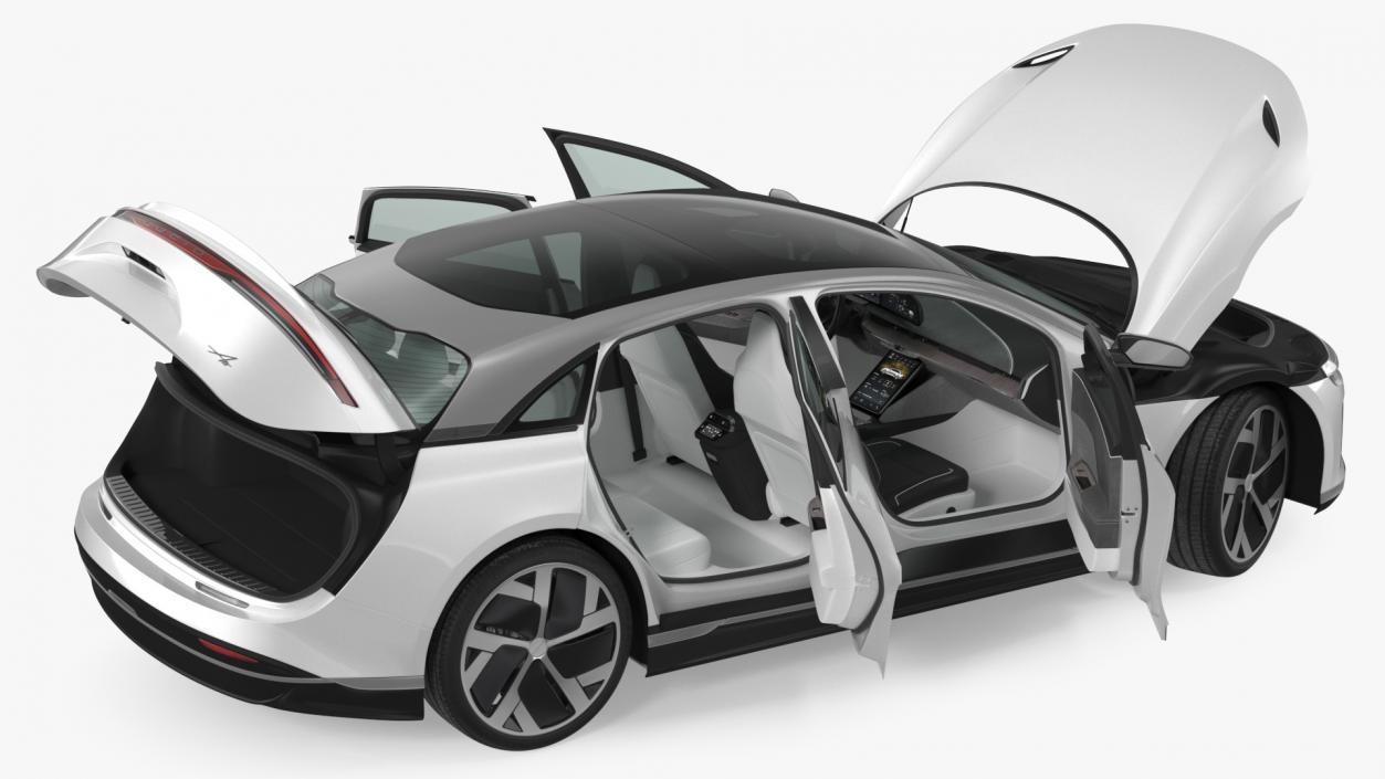 3D Electric Luxury Sedan Lucid Air Rigged model