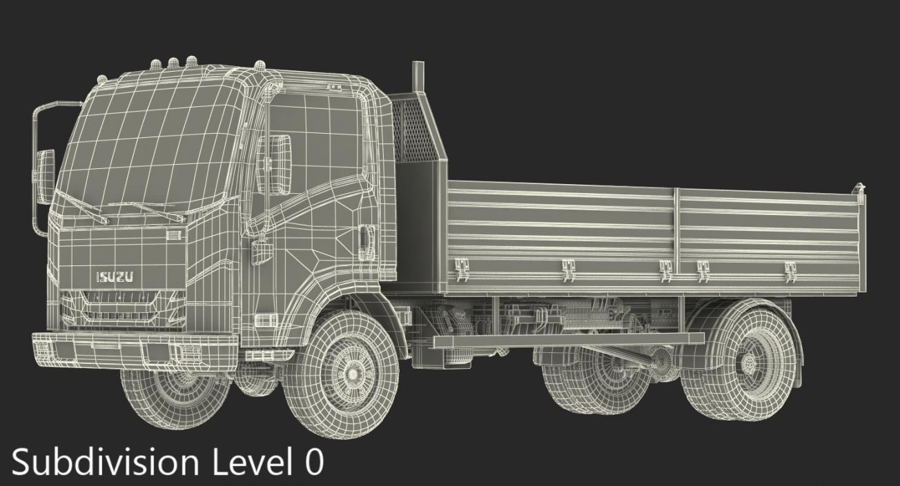 3D Dropside Truck Generic Simple Interior model