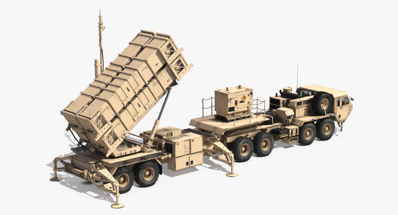 MIM-104 Patriot Surface to Air Missile SAM Sand Rigged 3D model
