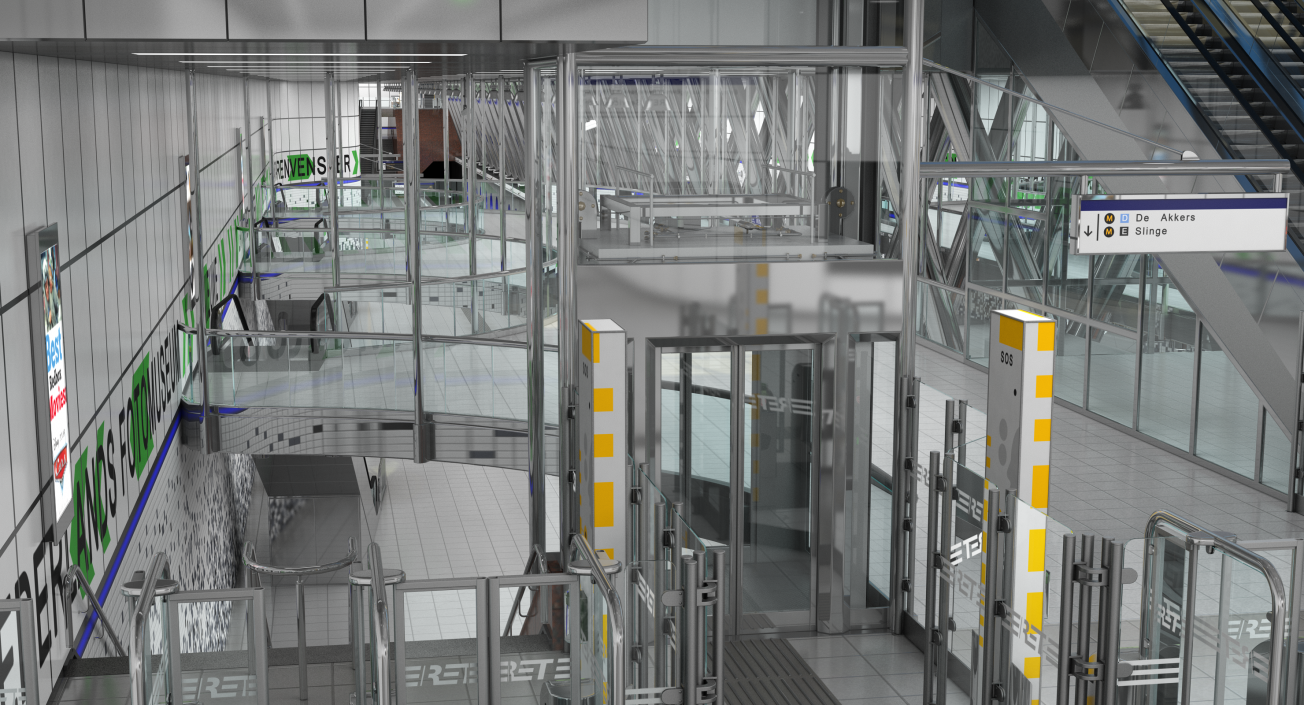 Panoramic Glass Elevator 3D model