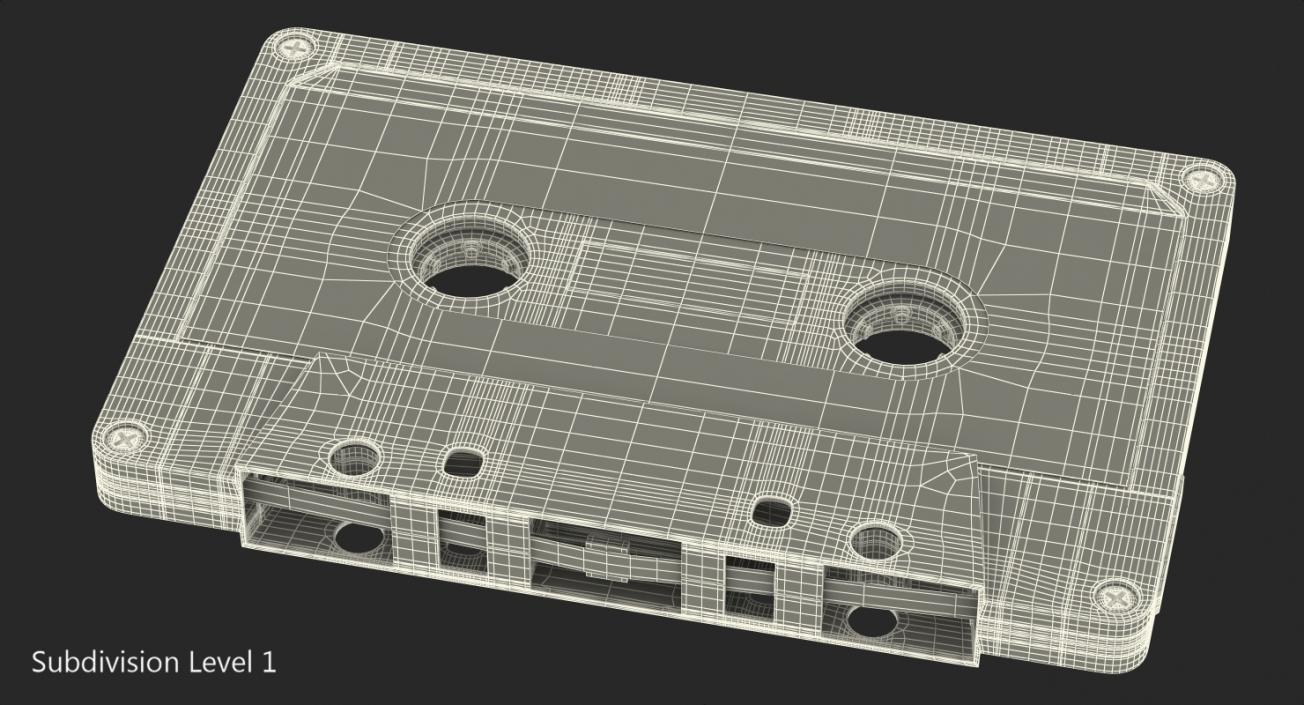 3D Vintage Blank Audio Cassette Tape model