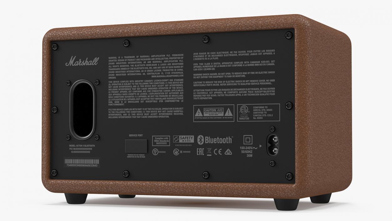 Marshall Acton II Wireless Wi-Fi Smart Speaker Brown 3D