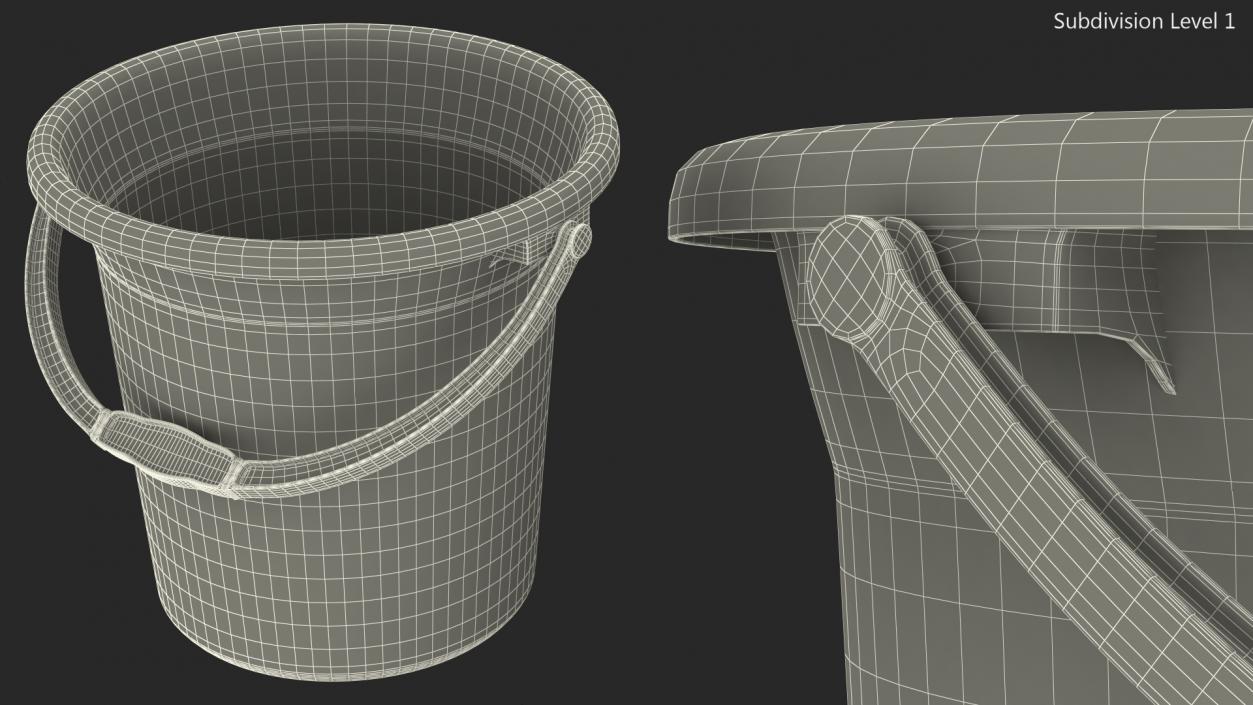 3D model Unbreakable Plastic Bathroom Bucket