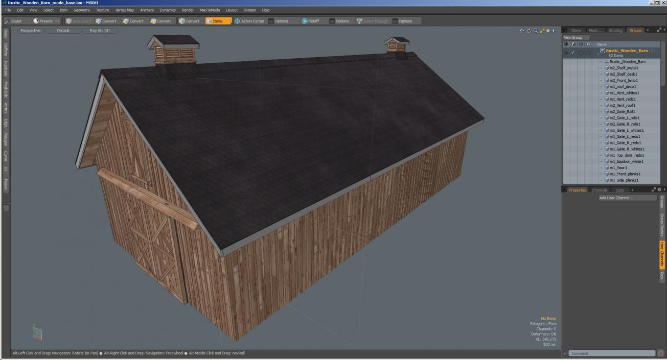 3D Rustic Wooden Barn model