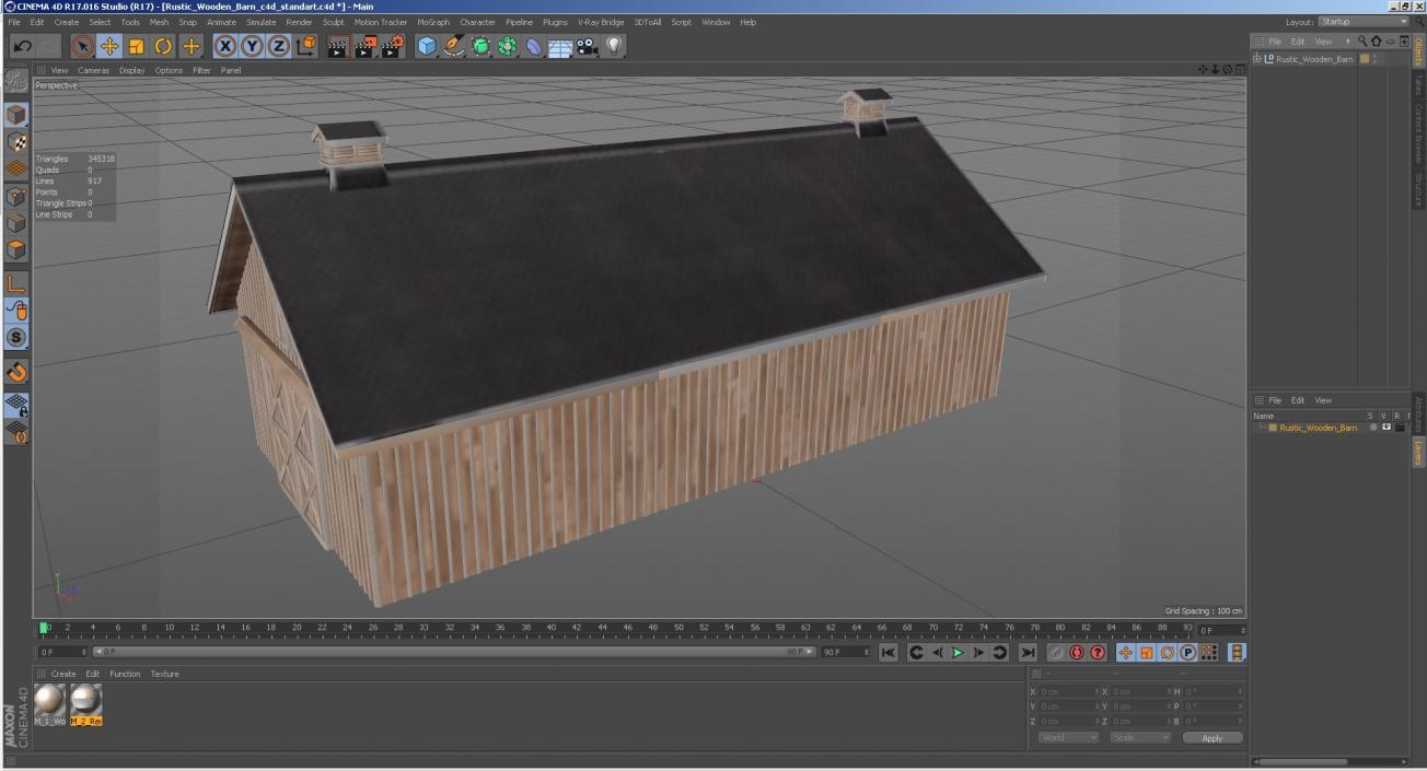 3D Rustic Wooden Barn model