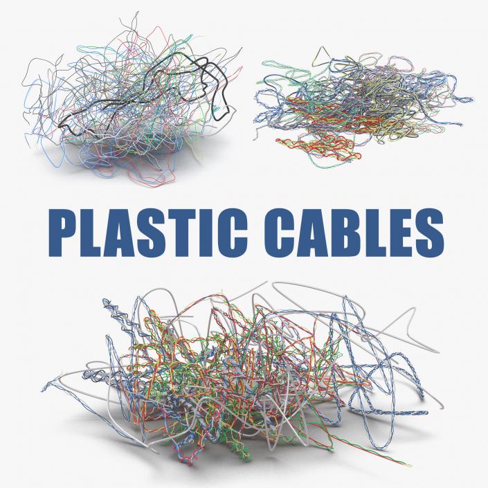 Colorful Plastic Cables Collection 3D model