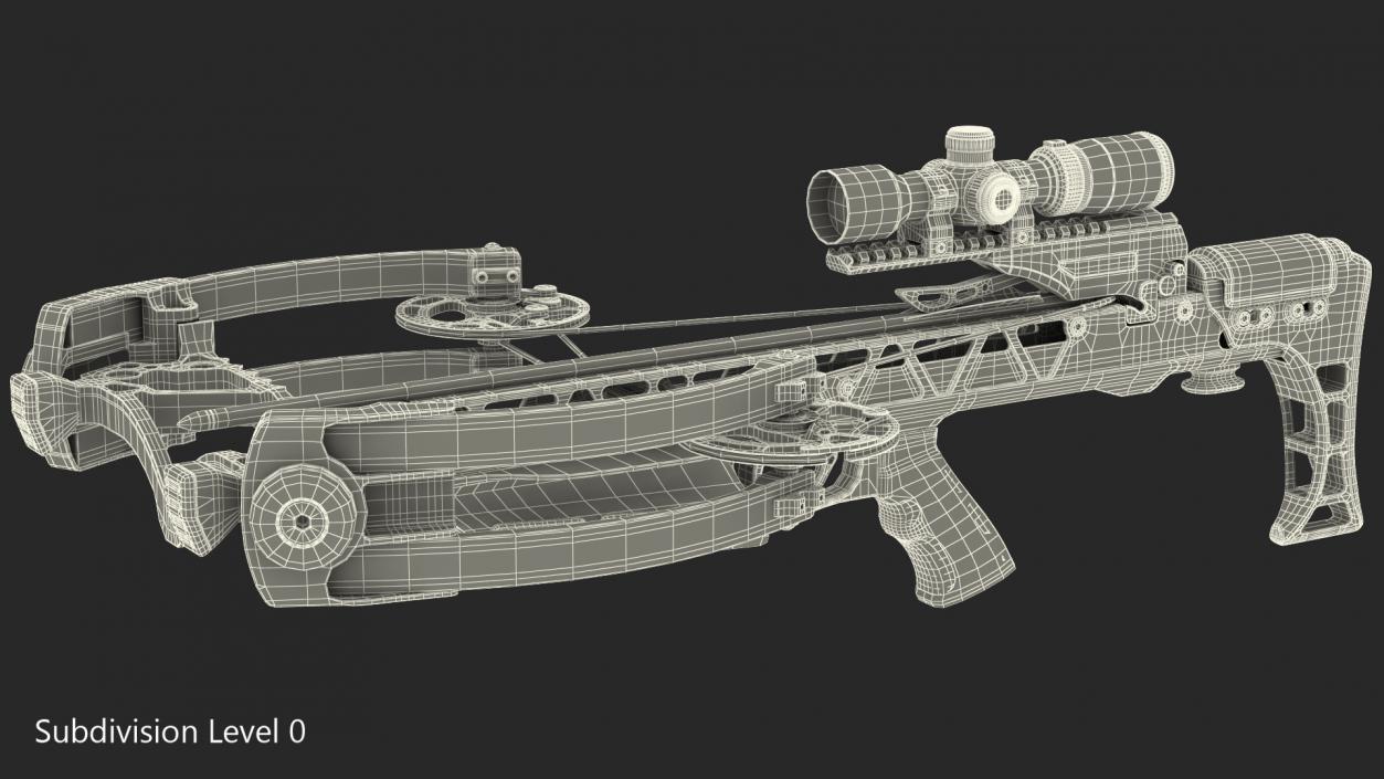 Crossbow Camo Generic with Arrow and Scope 3D