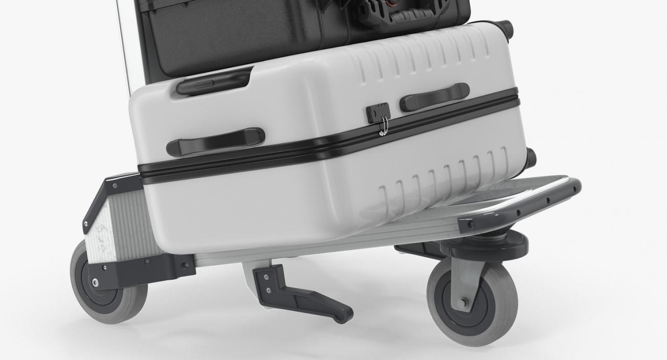 3D Baggage with Airport Luggage Trolley