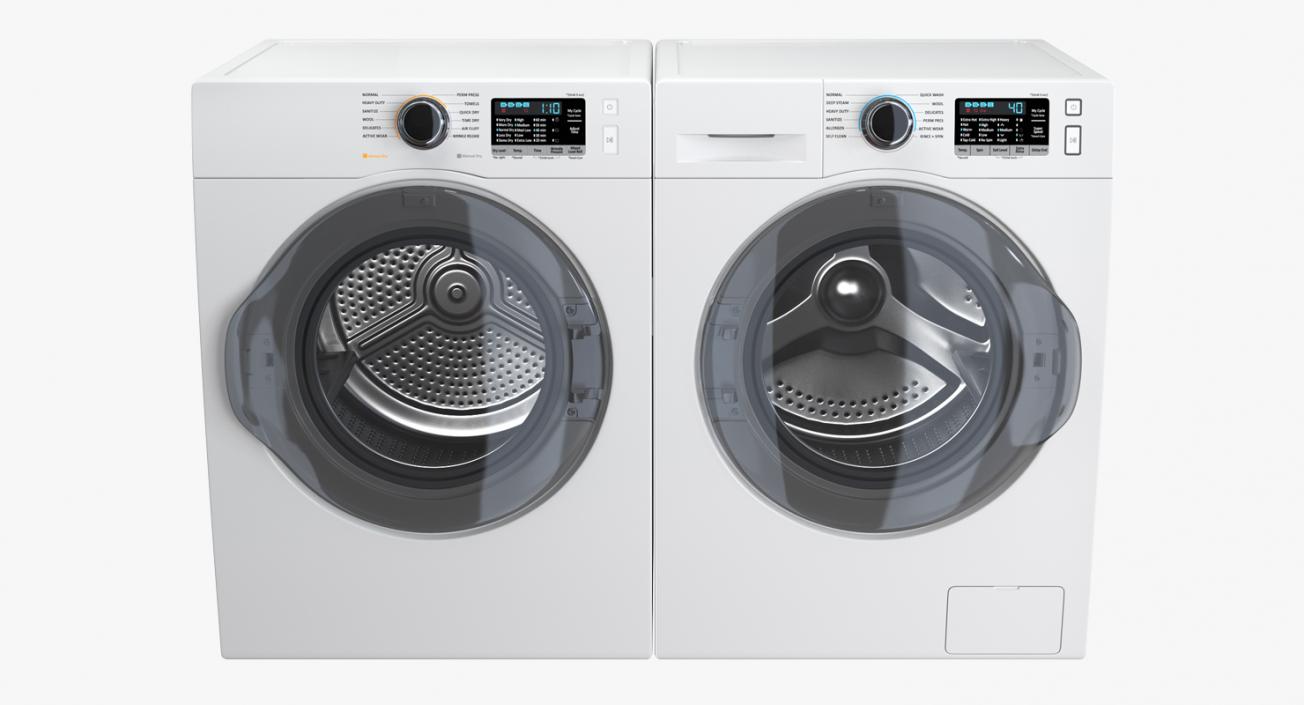 Dryer and Washing Machine Generic White 3D model