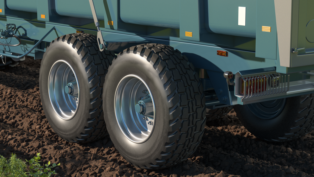 3D Tractor with Body Tipper Trailer Clean model