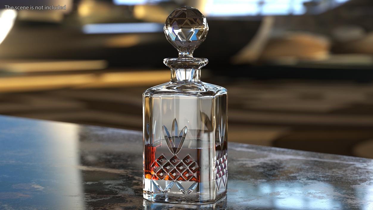 3D model Square Crystal Whisky Decanter