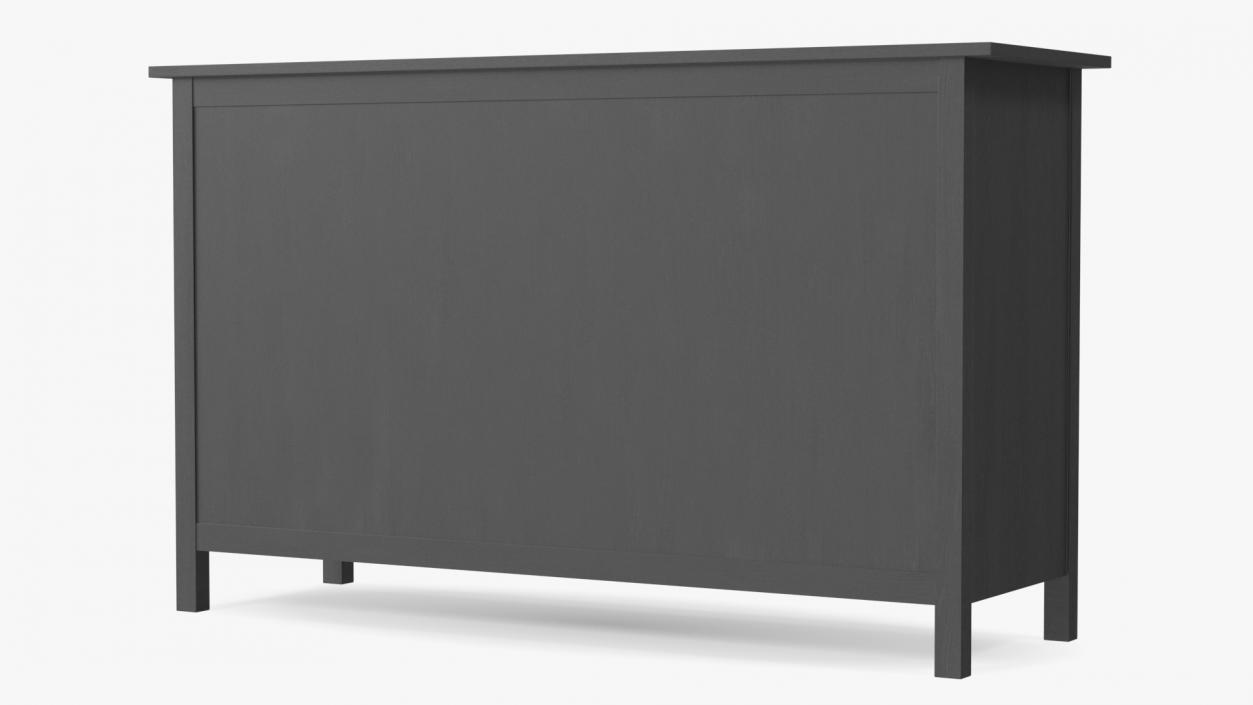 3D Hemnes Ikea 8 Drawer Dresser Dark Gray model