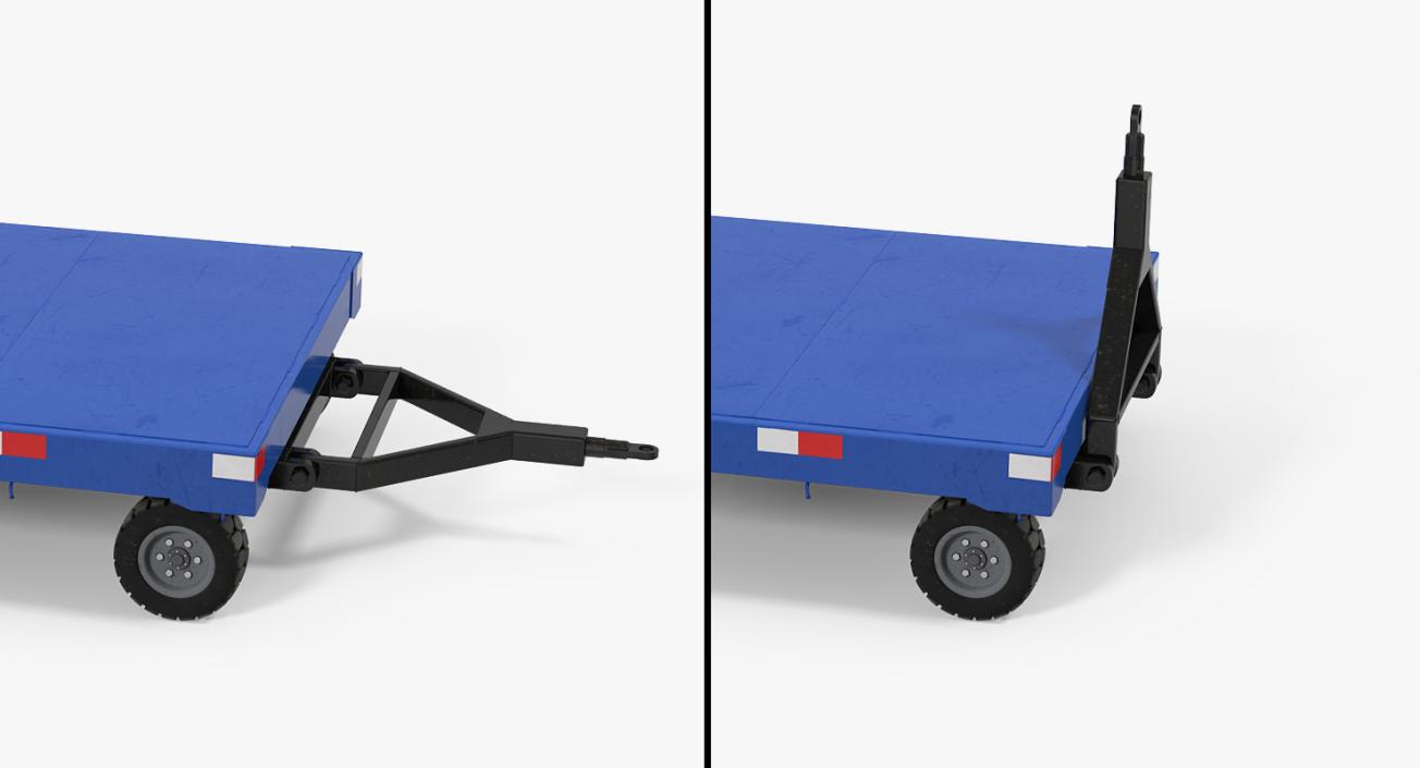 3D model Airport Baggage Trailer Rigged