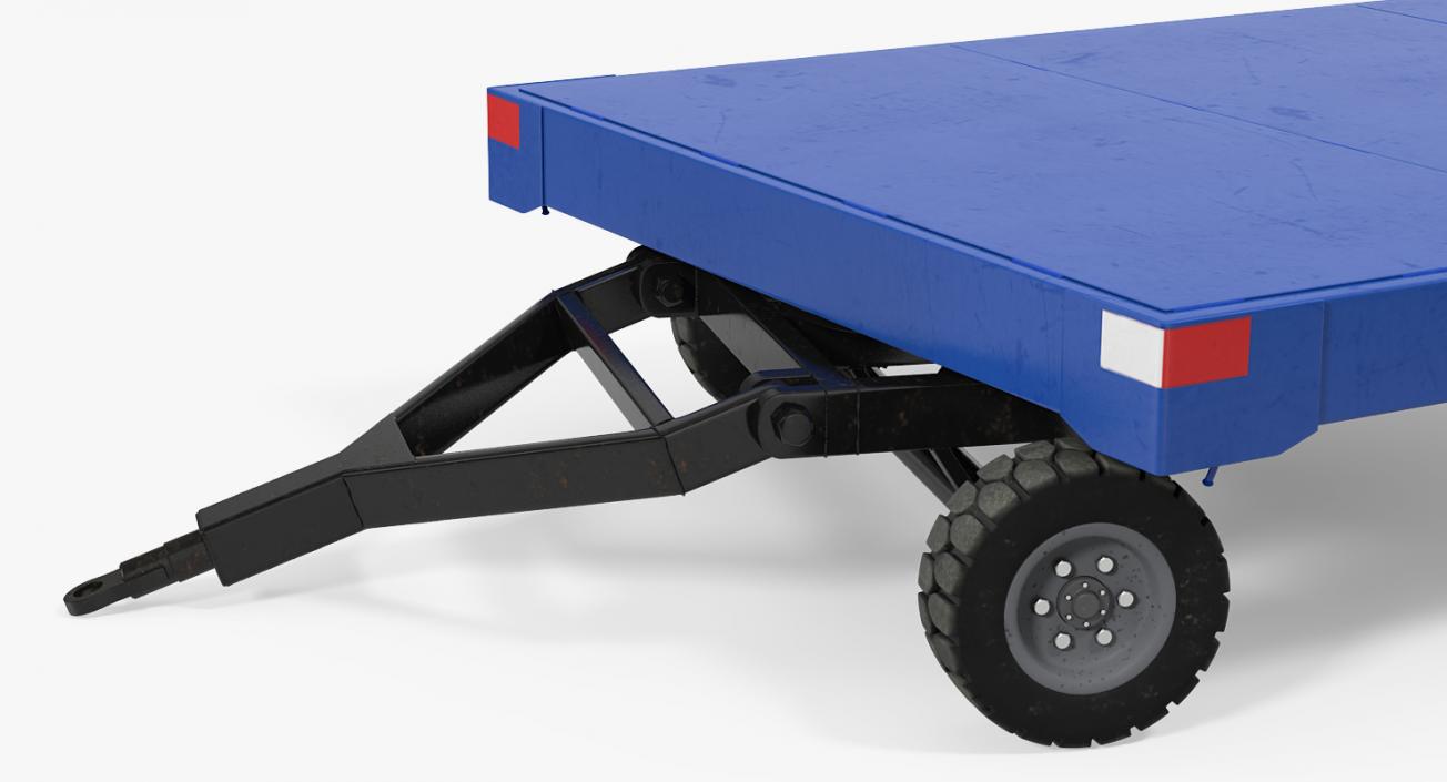 3D model Airport Baggage Trailer Rigged