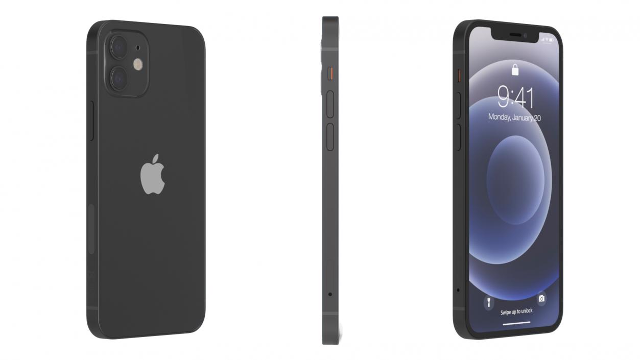 3D Apple iPhone 12 Black