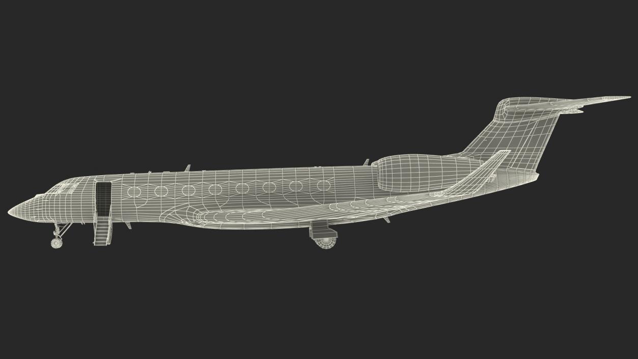 3D Large Private Jet Rigged for Maya model