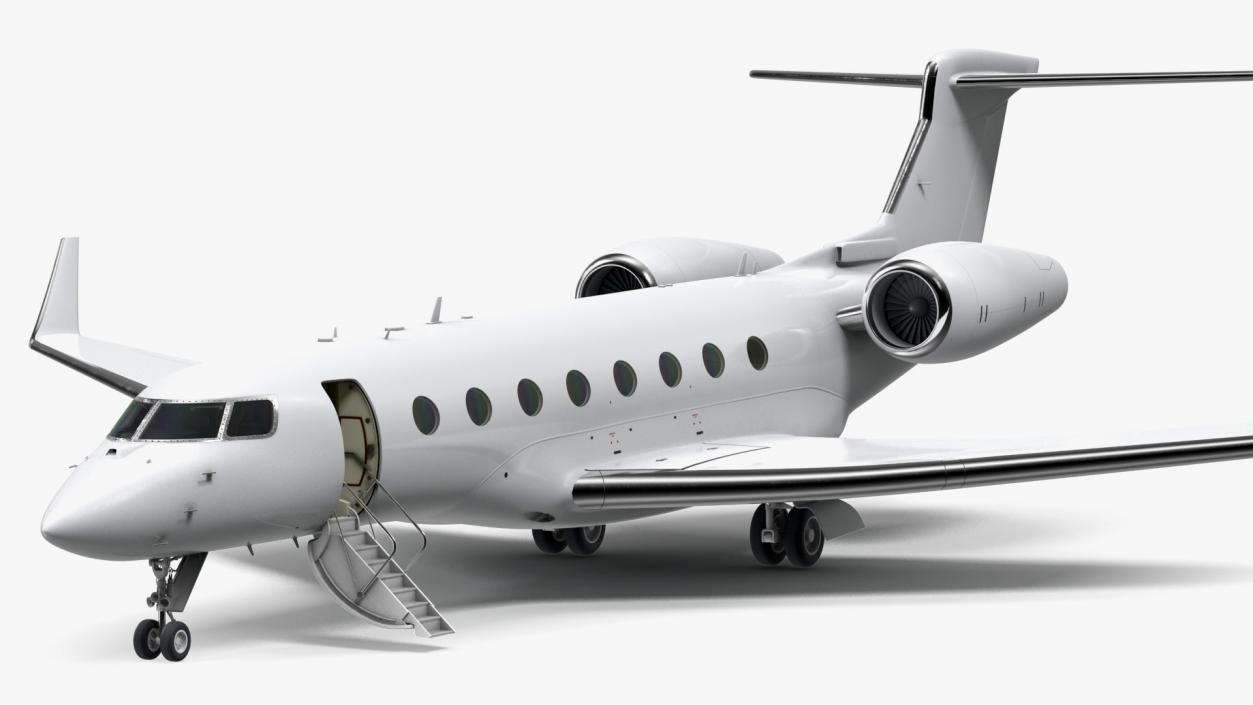 Large Private Jet Rigged 3D model