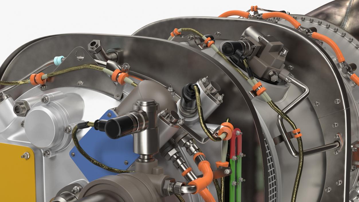 3D model Pratt and Whitney PT6C Turboshaft Engine