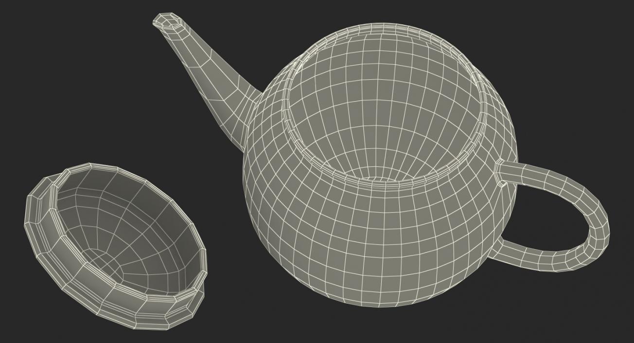 3D model Transparent Empty Glass Teapot