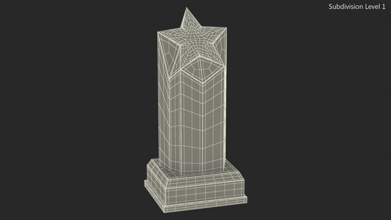 Towering Star Glass Award Trophy 3D