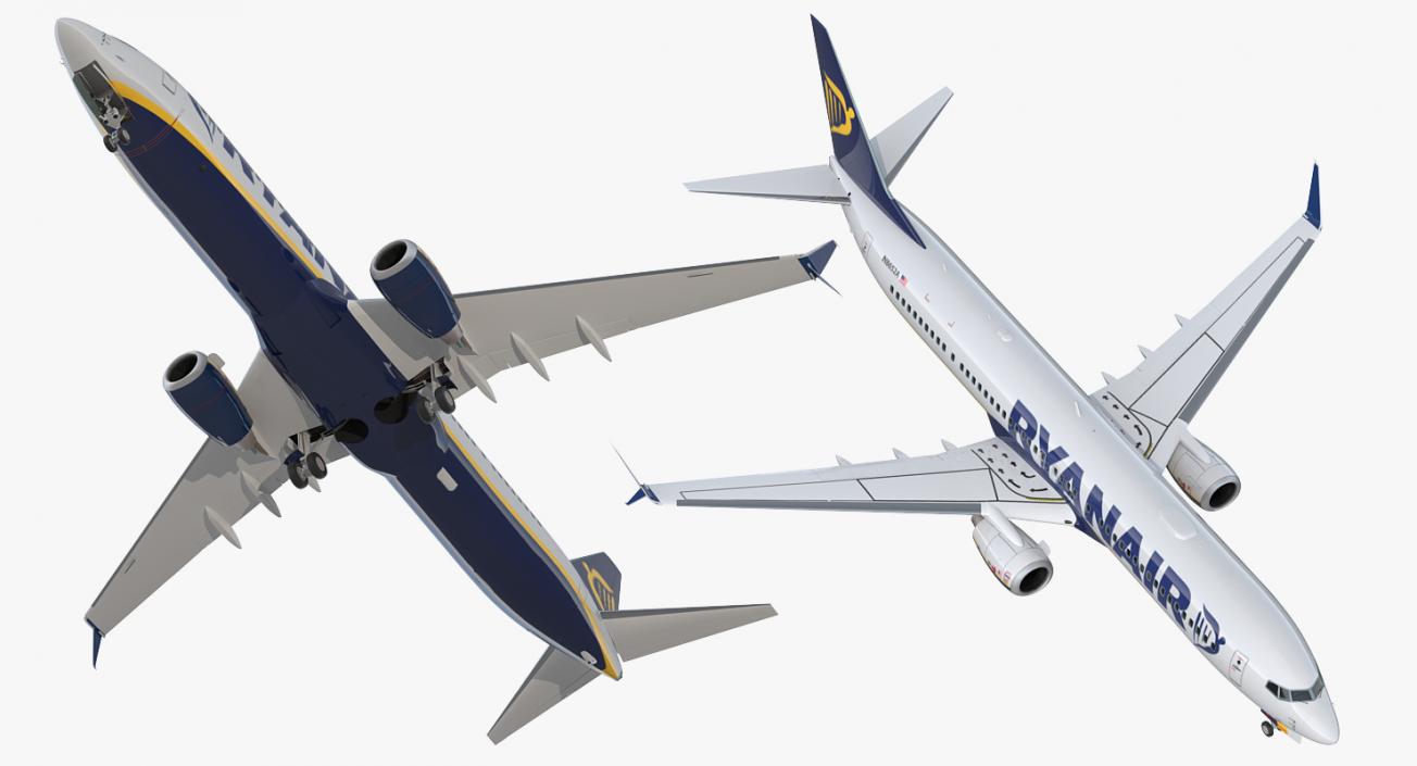 3D Boeing 737-900 with Interior and Cockpit Ryanair model