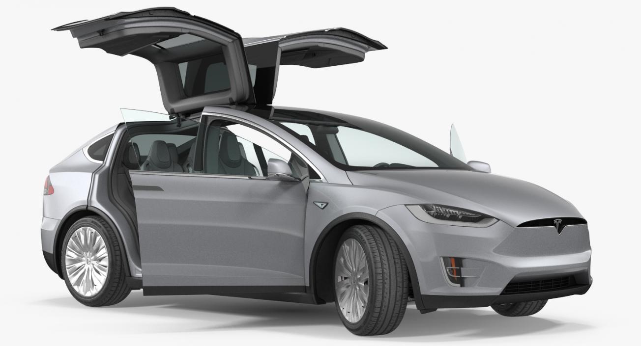 3D model Tesla Model X P90D 2017 Rigged