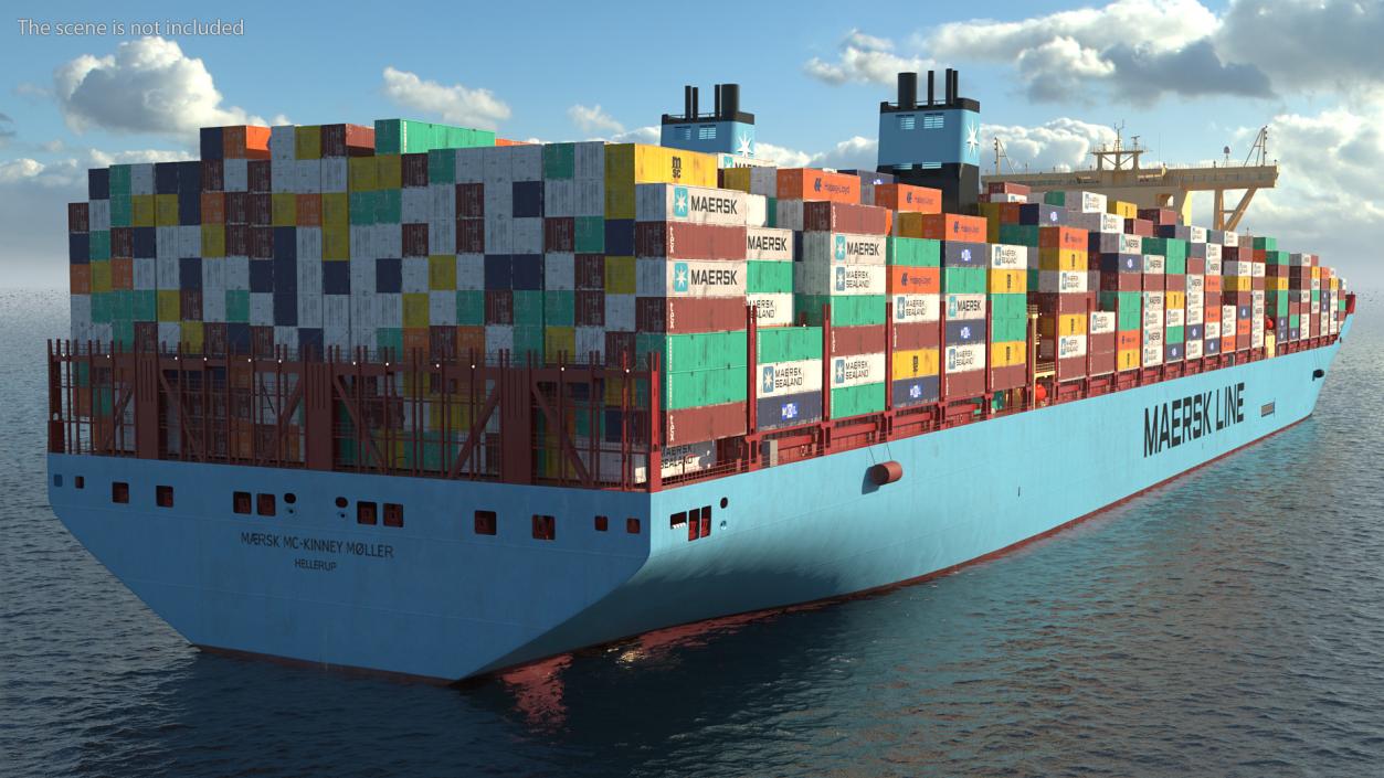 Loaded Maersk McKinney Container Ship 3D