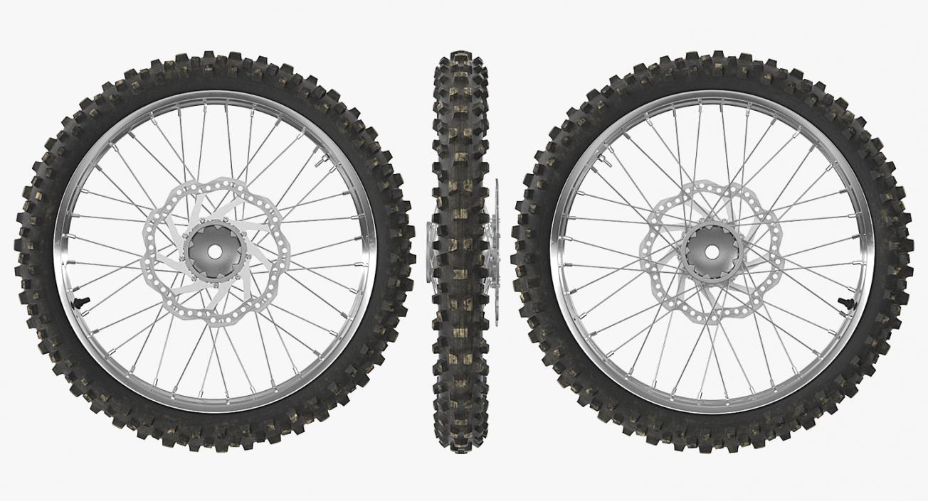 3D Motocross Bike Front Wheel