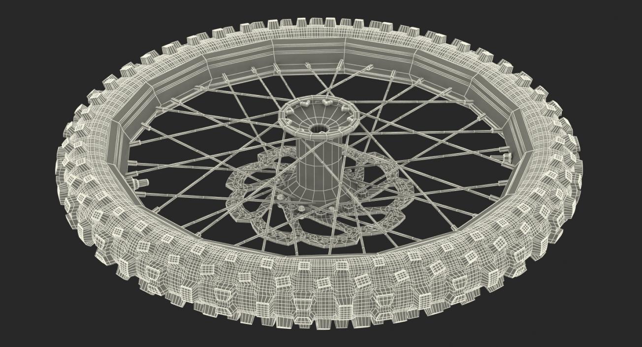 3D Motocross Bike Front Wheel