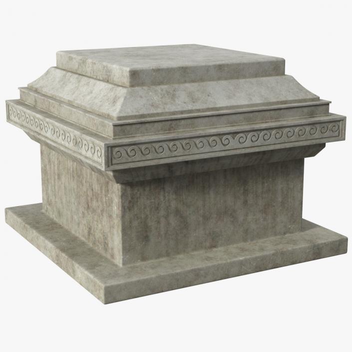 Antique Stone Pedestal 3D