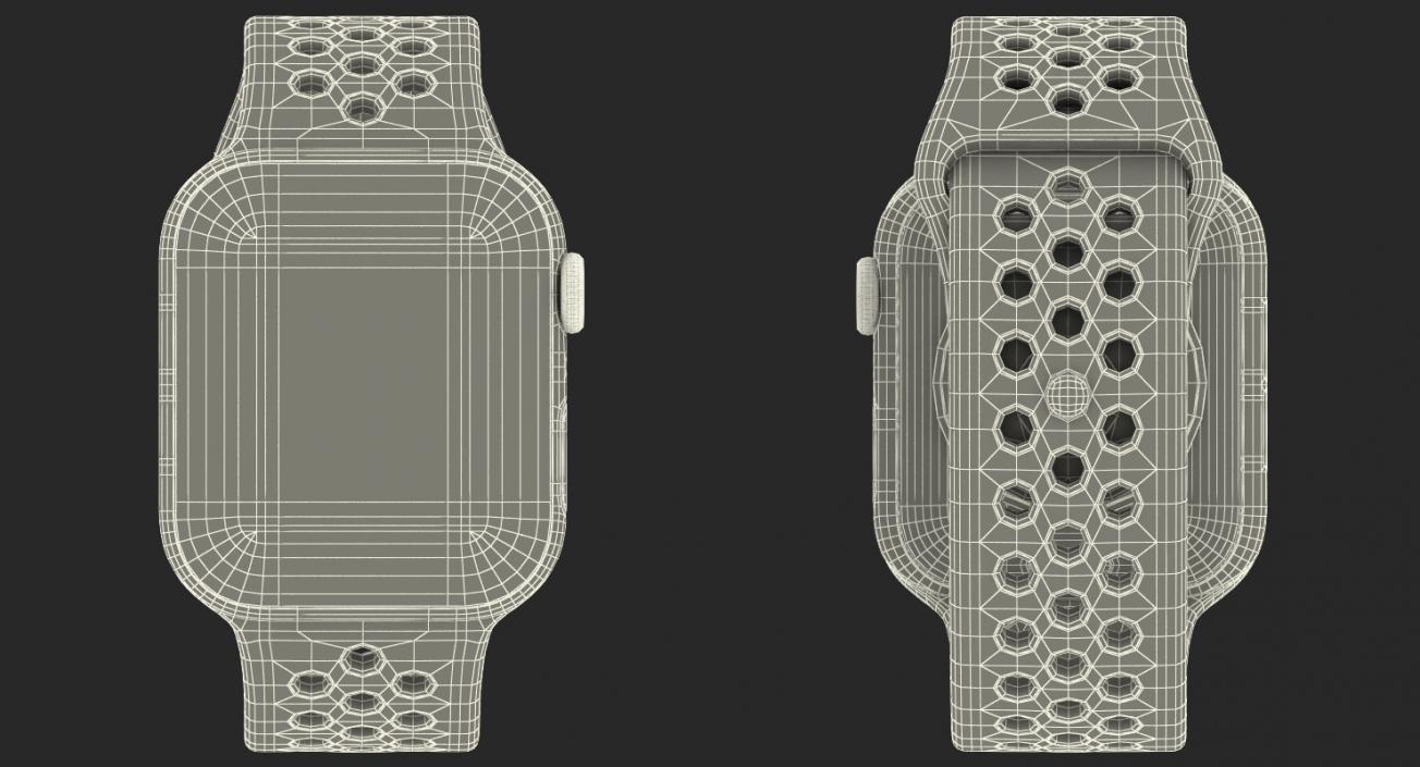3D White Apple Watch Series 4 Nike
