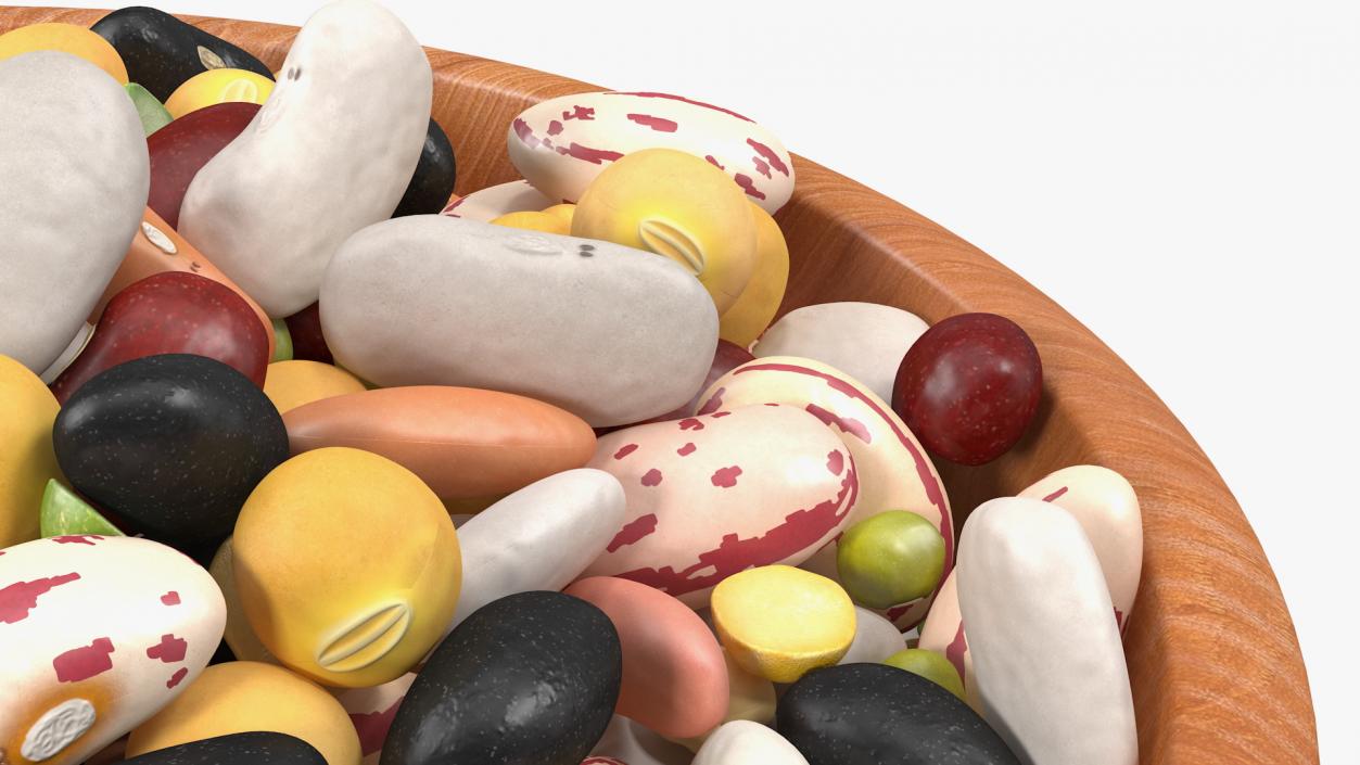 Mixed Legume Beans on a Plate 3D model