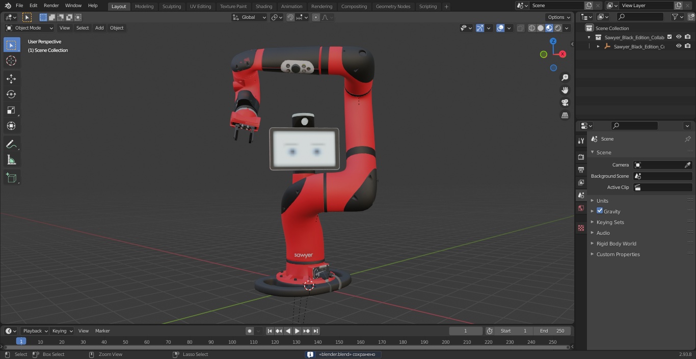 3D model Sawyer Black Edition Collaborative Robot