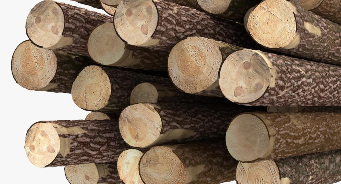 Pile of Wood Logs 3D