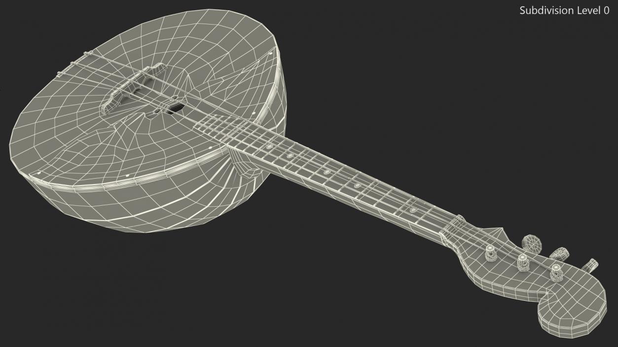 Domra Alto Three String Folk Instrument 3D model