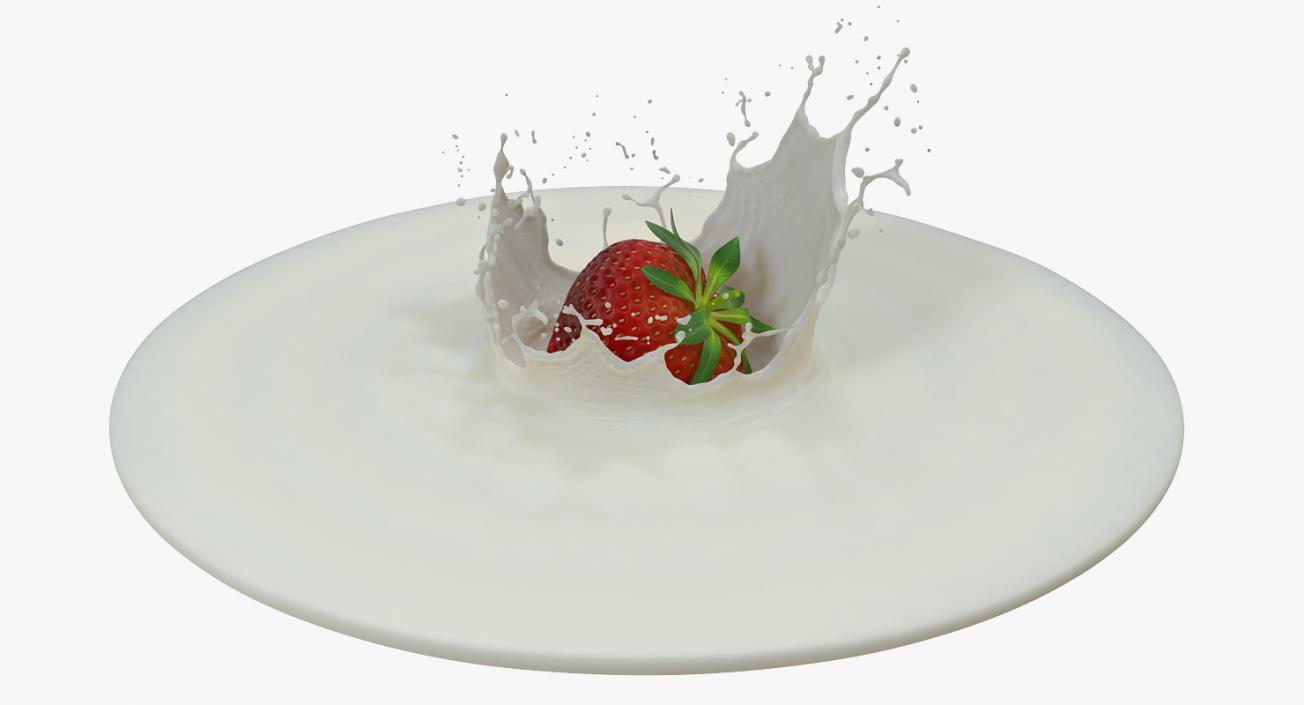Strawberry Milk Splash 3D