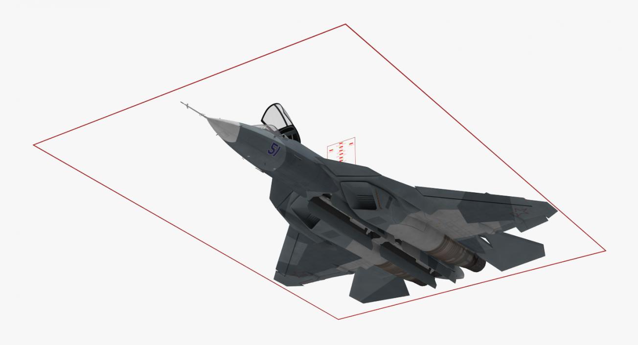 3D model Sukhoi T-50 PAK FA Rigged