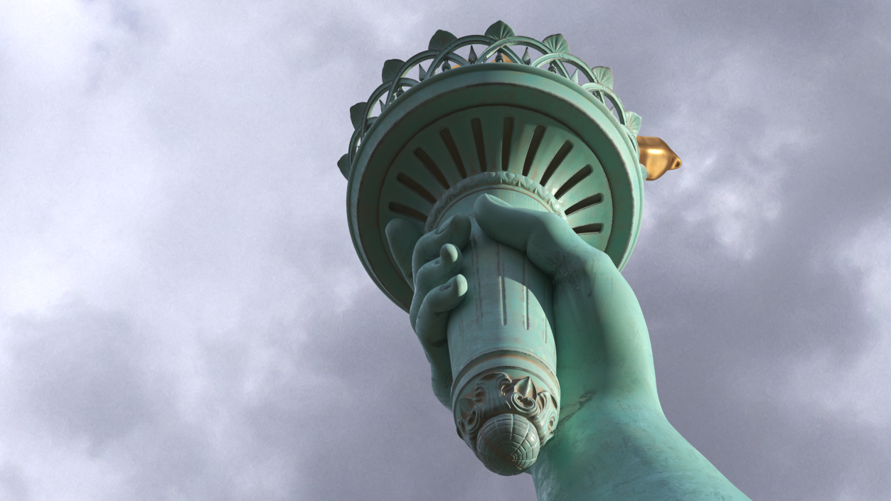 3D Hand Holding the Torch of Liberty model