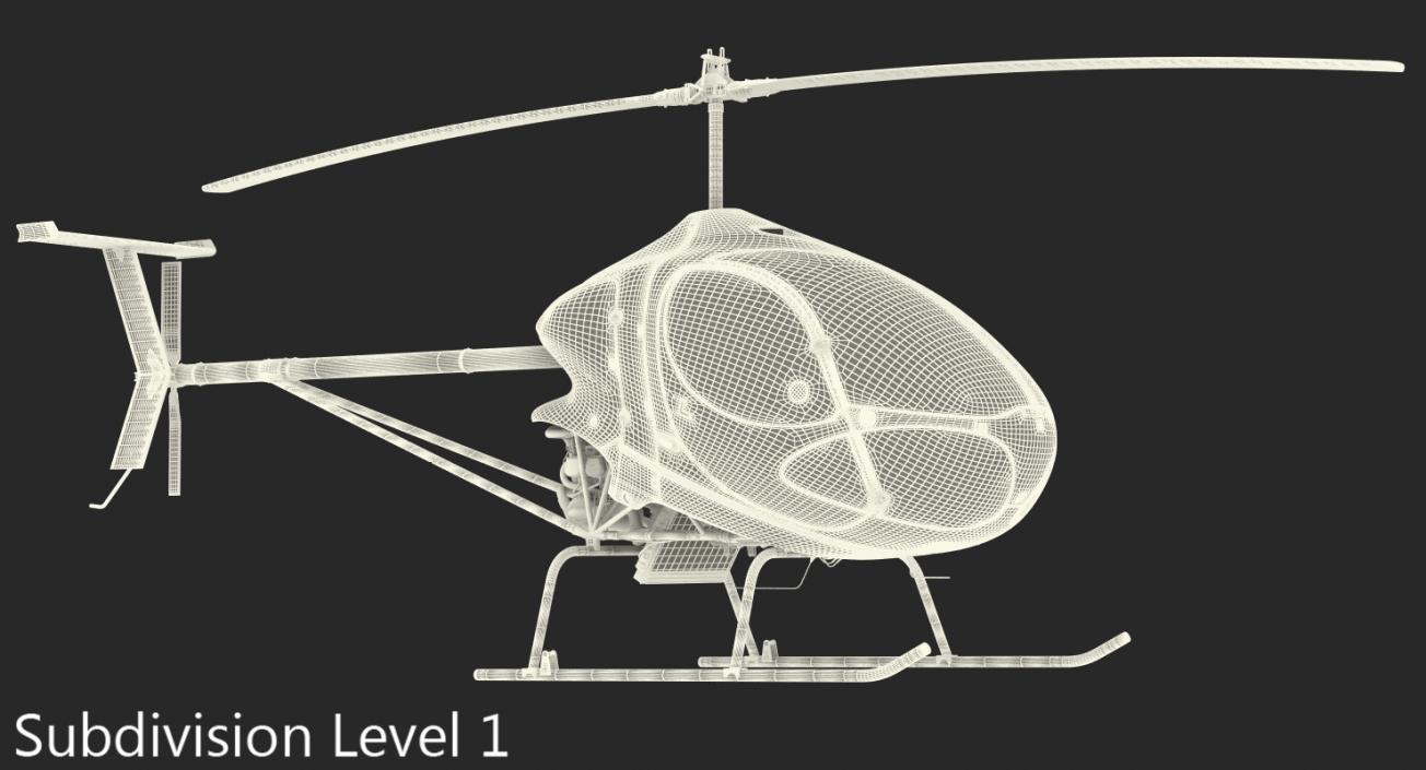 3D Ultra Light Helicopter Cicare 8